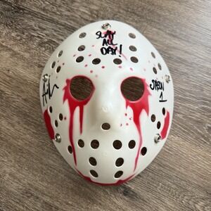 Jason Voorhees Mask Auto Autographed Sign Ari Lehman JSA Horror Inscription